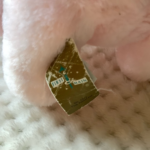 FIRST & MAIN Pink Pastel Pal Plush Bear Rattle Stuffed Animal Embroidered Eyes - Picture 8 of 14